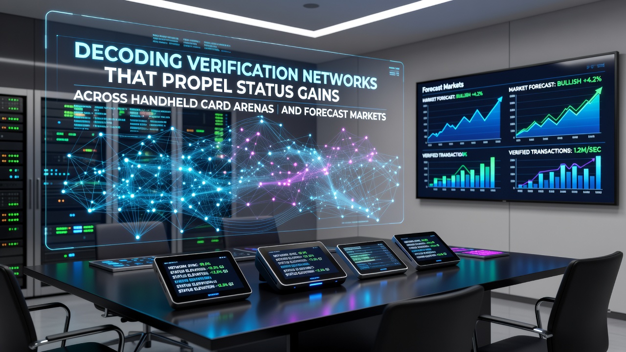 Network verification processes displayed on mobile card game interfaces with status progression indicators